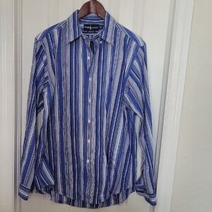 Polo Ralph Lauren Blue and White Striped Shirt
